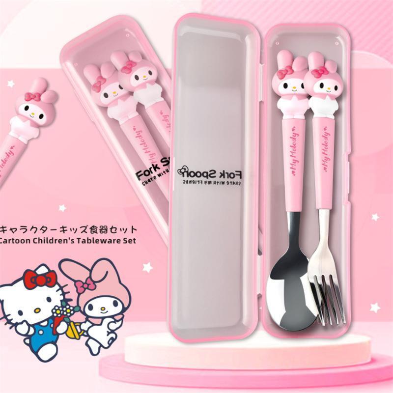 Sanrio Kuromi Stainless Steel Kids Cutlery Set