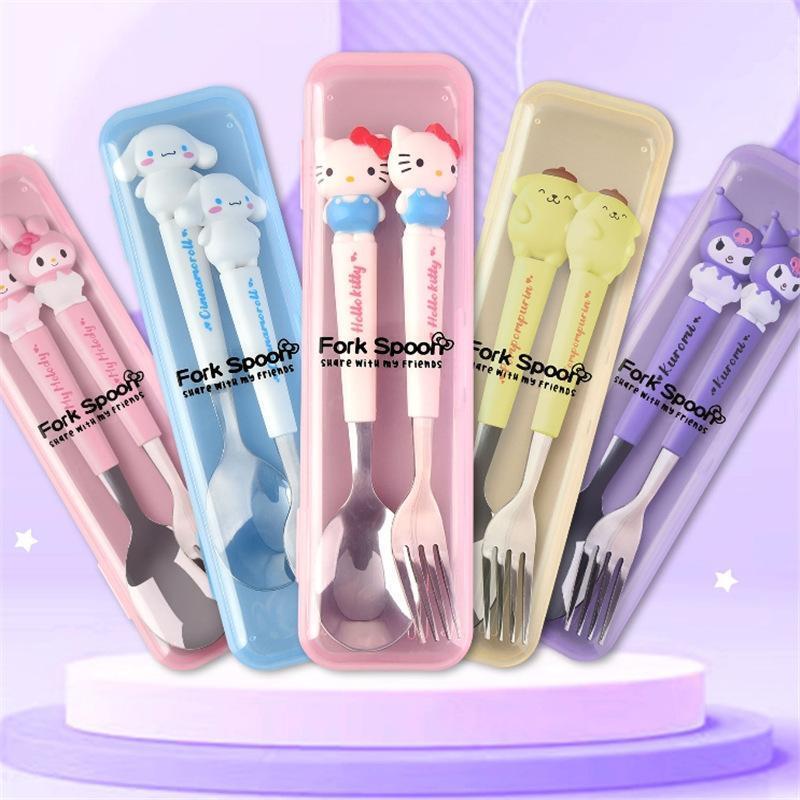 Sanrio Kuromi Stainless Steel Kids Cutlery Set