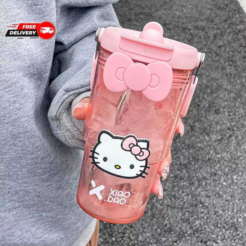 Sanrio Hello Kitty 900ML Large Capacity Portable Plastic Water Cup