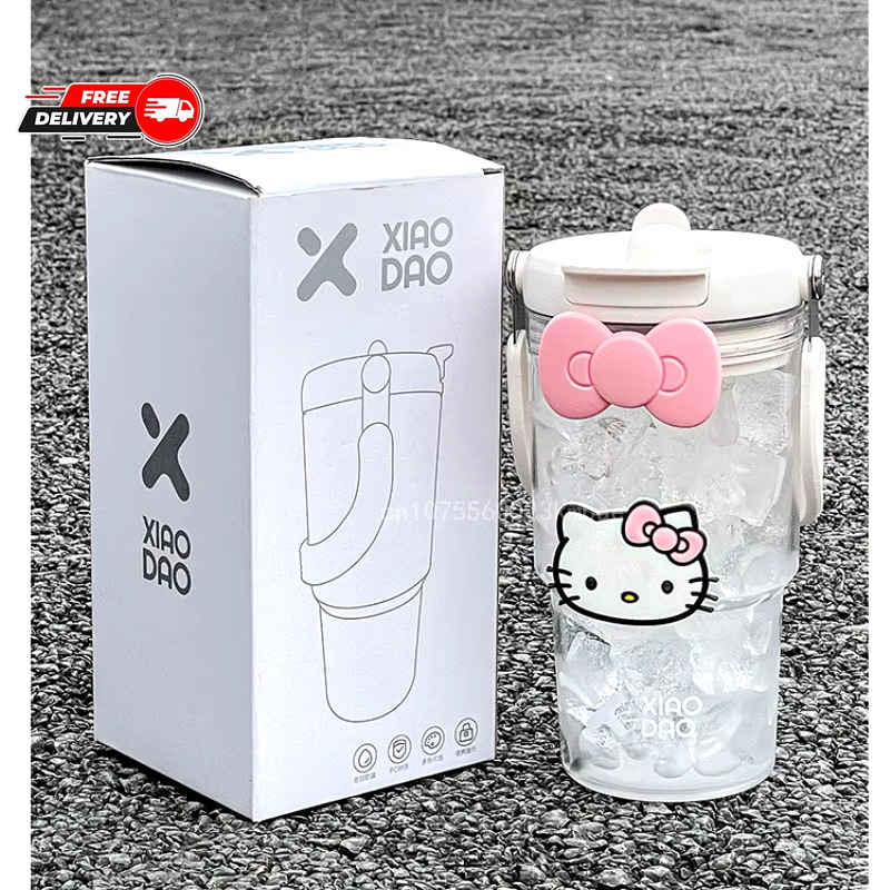 Sanrio Hello Kitty 900ML Large Capacity Portable Plastic Water Cup