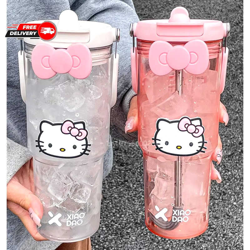 Sanrio Hello Kitty 900ML Large Capacity Portable Plastic Water Cup