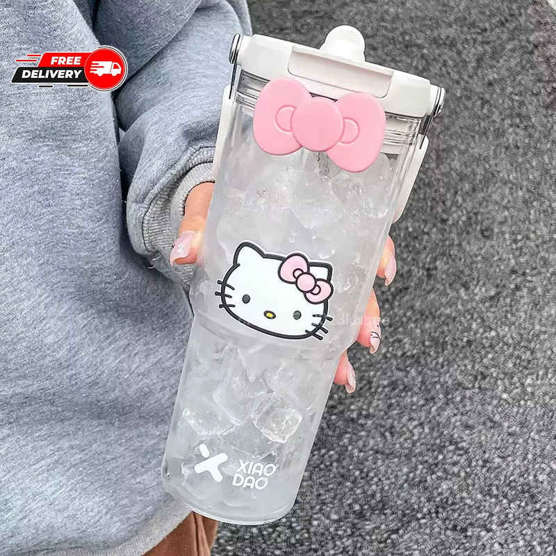 Sanrio Hello Kitty 900ML Large Capacity Portable Plastic Water Cup
