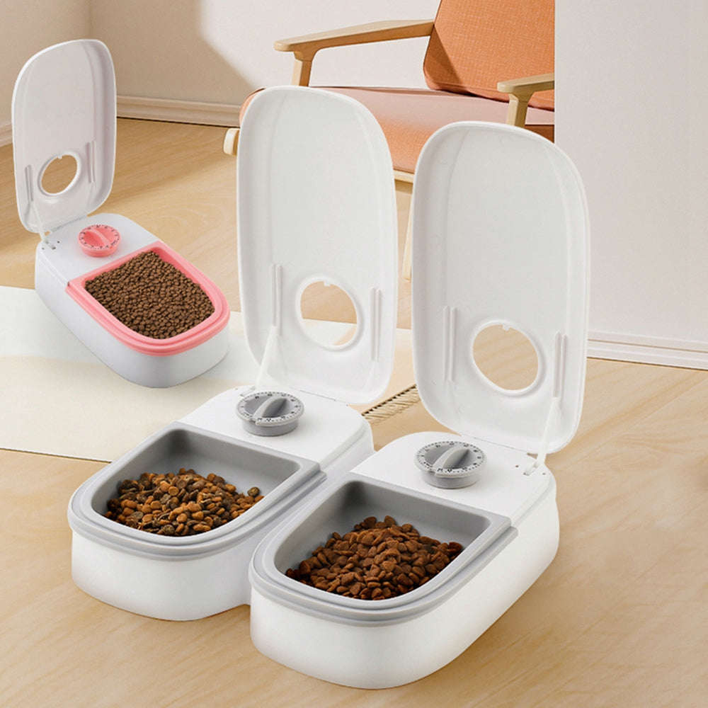 SRline Automatic Pet Feeder with Stainless Steel Bowl - Smart Food Dispenser for Cats and Dogs