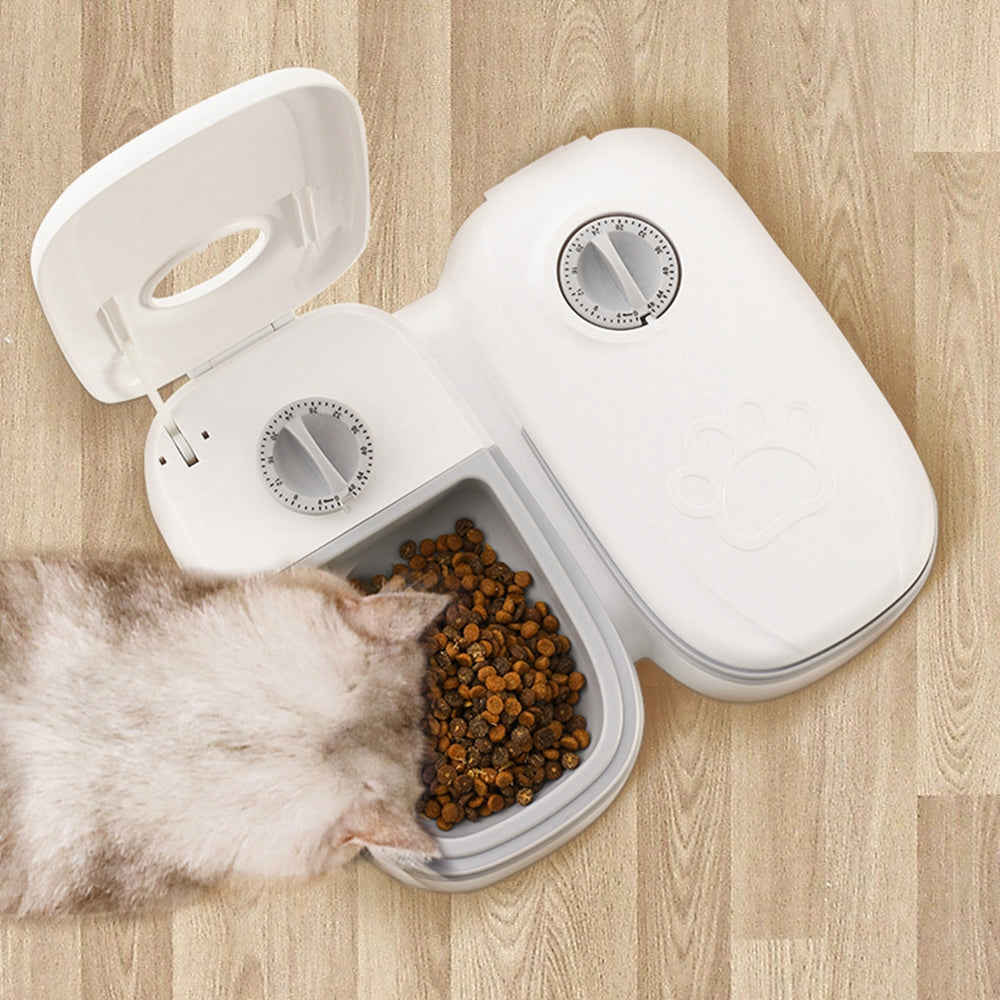 SRline Automatic Pet Feeder with Stainless Steel Bowl - Smart Food Dispenser for Cats and Dogs