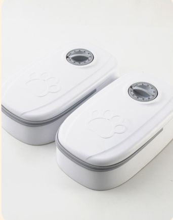 SRline Automatic Pet Feeder with Stainless Steel Bowl - Smart Food Dispenser for Cats and Dogs